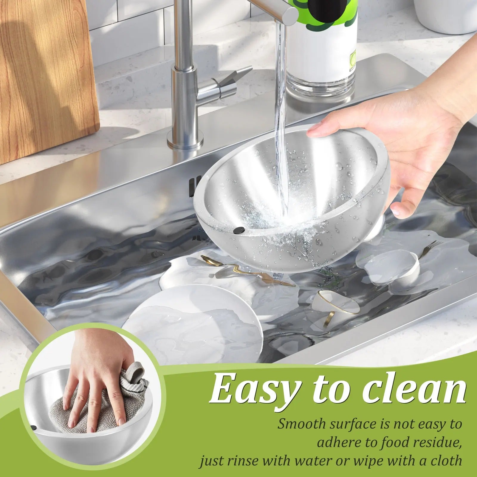 Stainless Steel Double-Wall Ice Chiller Serving Bowl 5