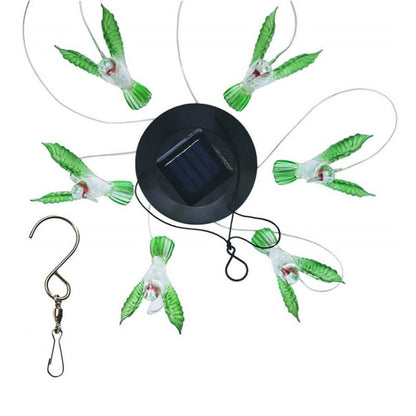 Solar-Powered Dangling Hummingbird Lights 5