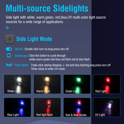 Small Powerful EDC Flashlight with Red UV Blue Light 5