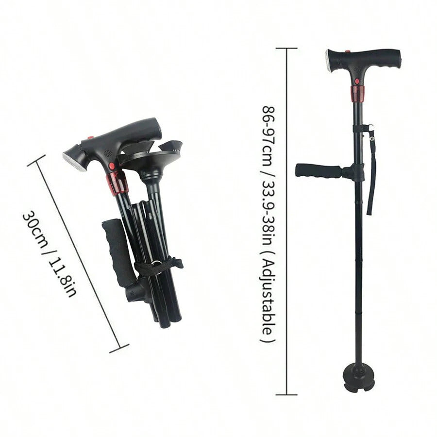 Folding Cane with LED Light – Adjustable, Ergonomic & Sturdy Walking Stick for Seniors 5