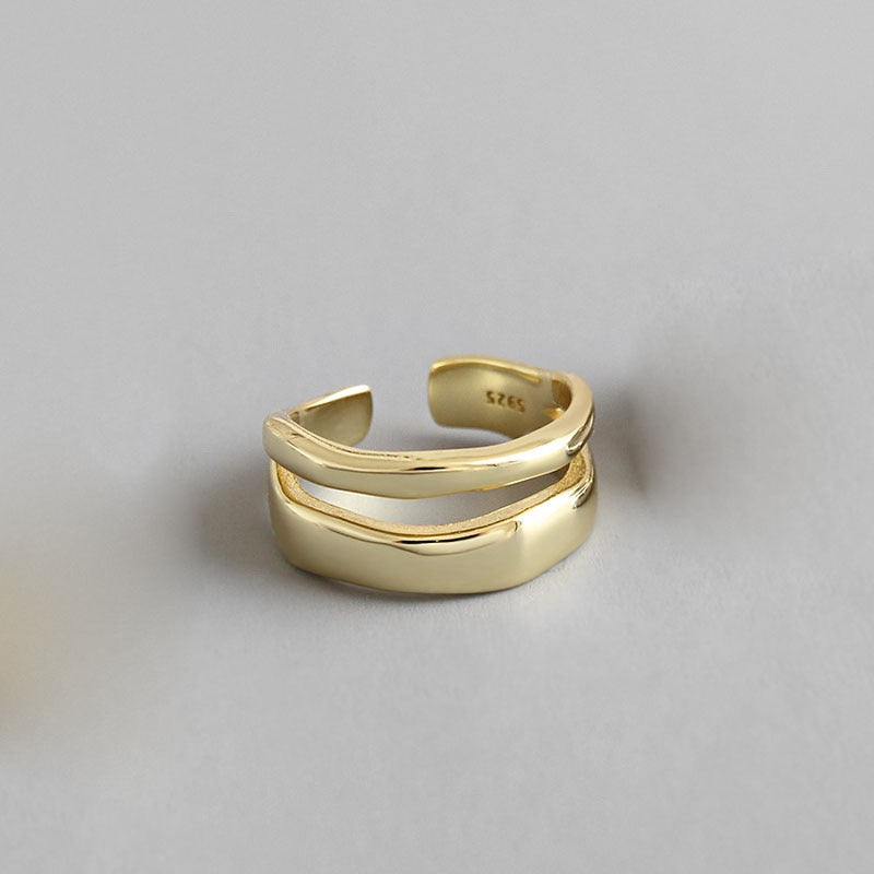 Double Row Geometric Adjustable Ring 5