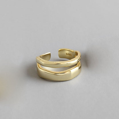 Double Row Geometric Adjustable Ring 5
