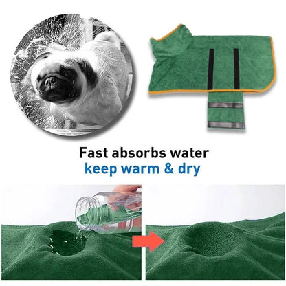 Super Absorbent Pet Microfiber Bathrobe 5