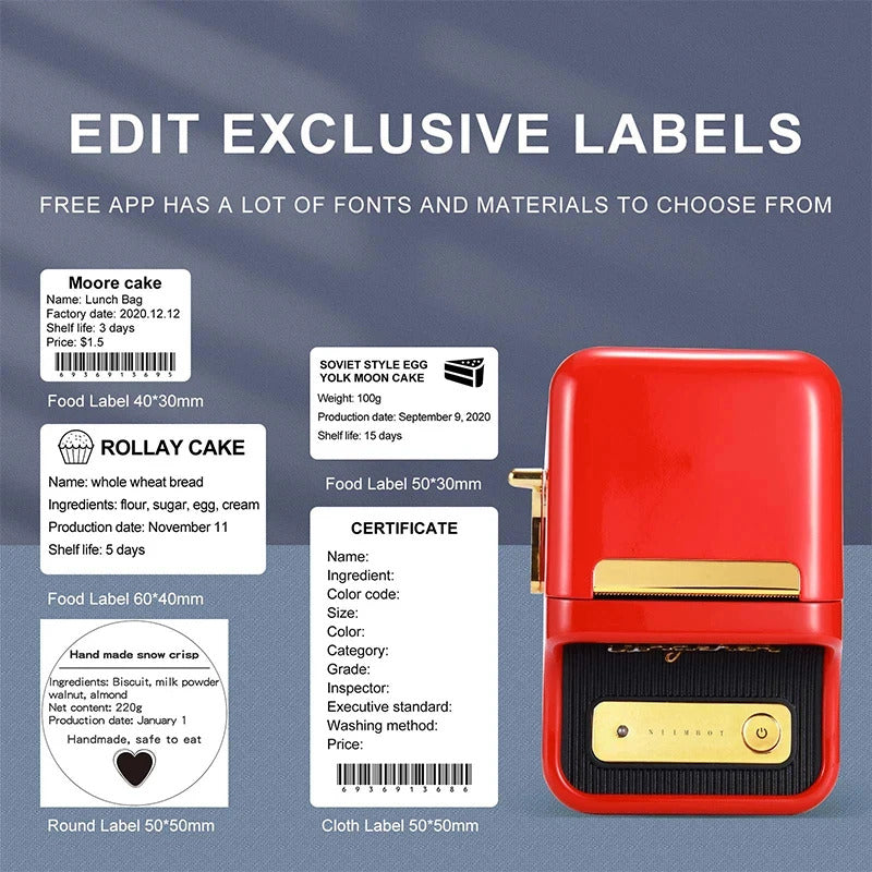 Mini Retro Portable Thermal Label Printer 5