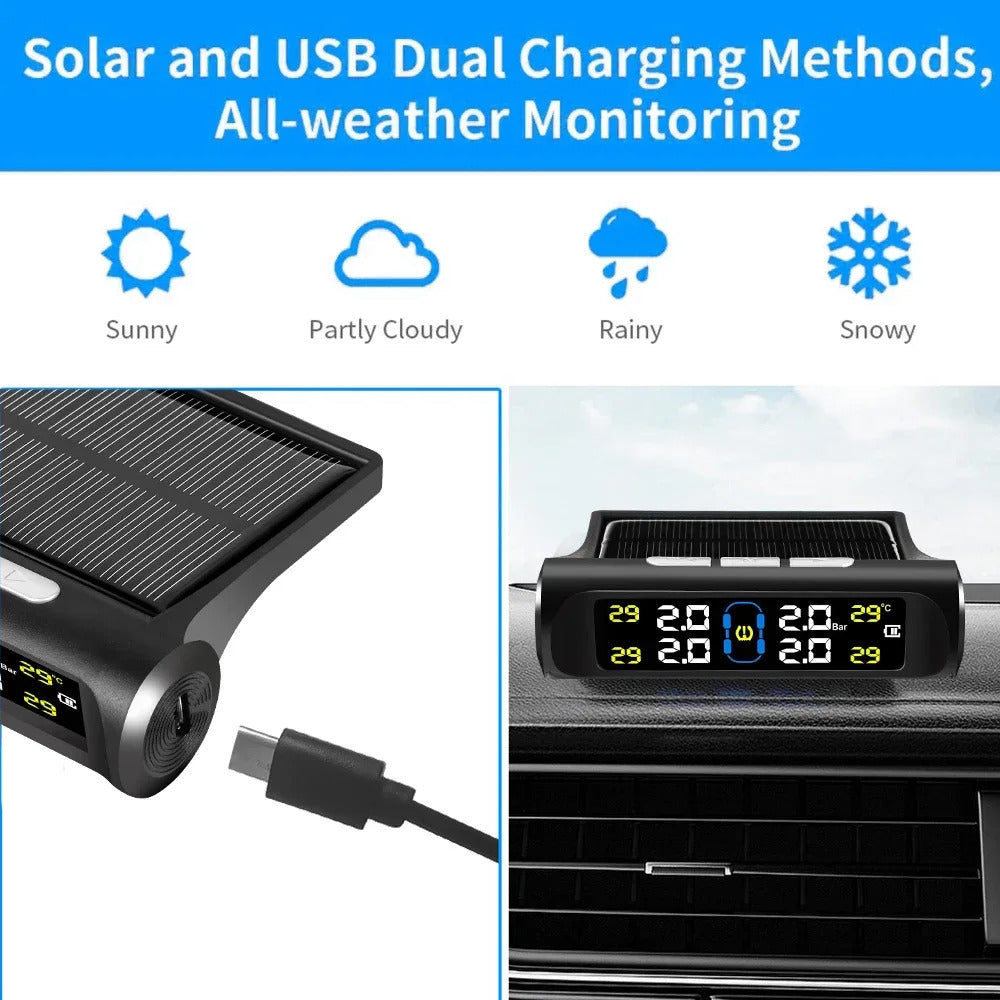 Real-time Display Solar Charging Tire Pressure Monitoring System 5