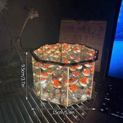 DIY Flowers Mirror Cube Lamp 5