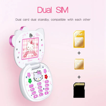Hello Kitty Cute Mini Flip Phone 5