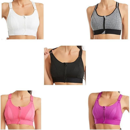 Wireless Support Super Tight Impact Resistant Zipper Sports Bra 5