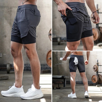 Men’s 2 in 1 Quick Dry Breathable Active Gym Workout Shorts 5
