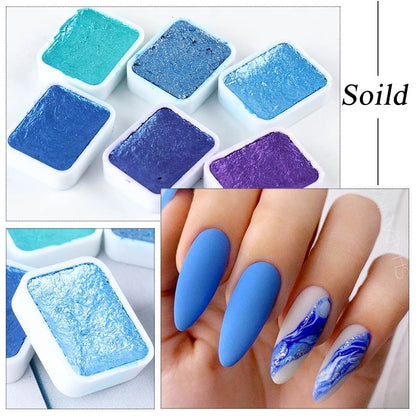 Metallic Watercolor Nail Art Palette 4