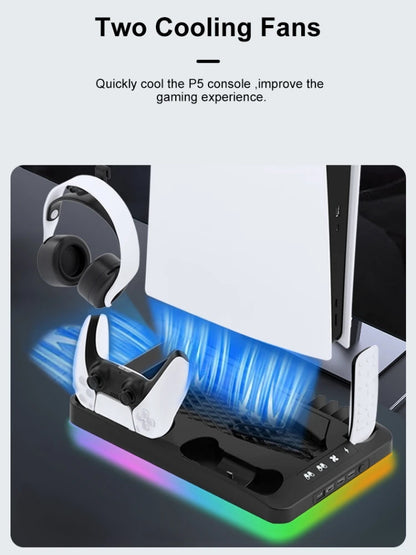 PS5 Slim Controller Charging Cooling Station 5