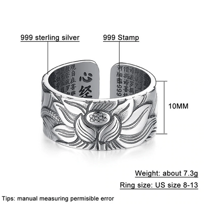 Lotus Ring with Heart Sutra 4