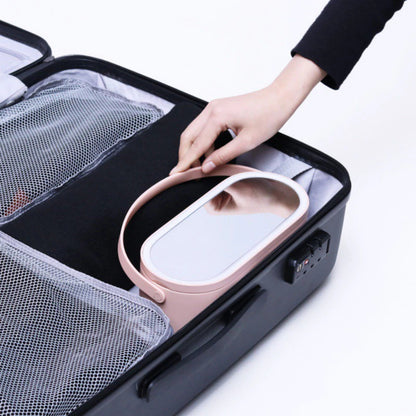 Travel Portable Makeup Organizer Box with LED Light Mirror 5