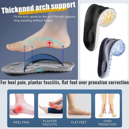 4D Orthopedic Sport Insoles Soft Breathable High-elasticity Shock 5