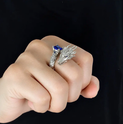 Handmade Silver Dragon Ring 5