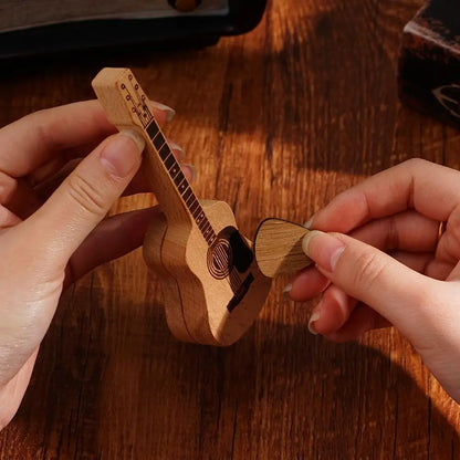 Wooden Acoustic Guitar Pick Box 5