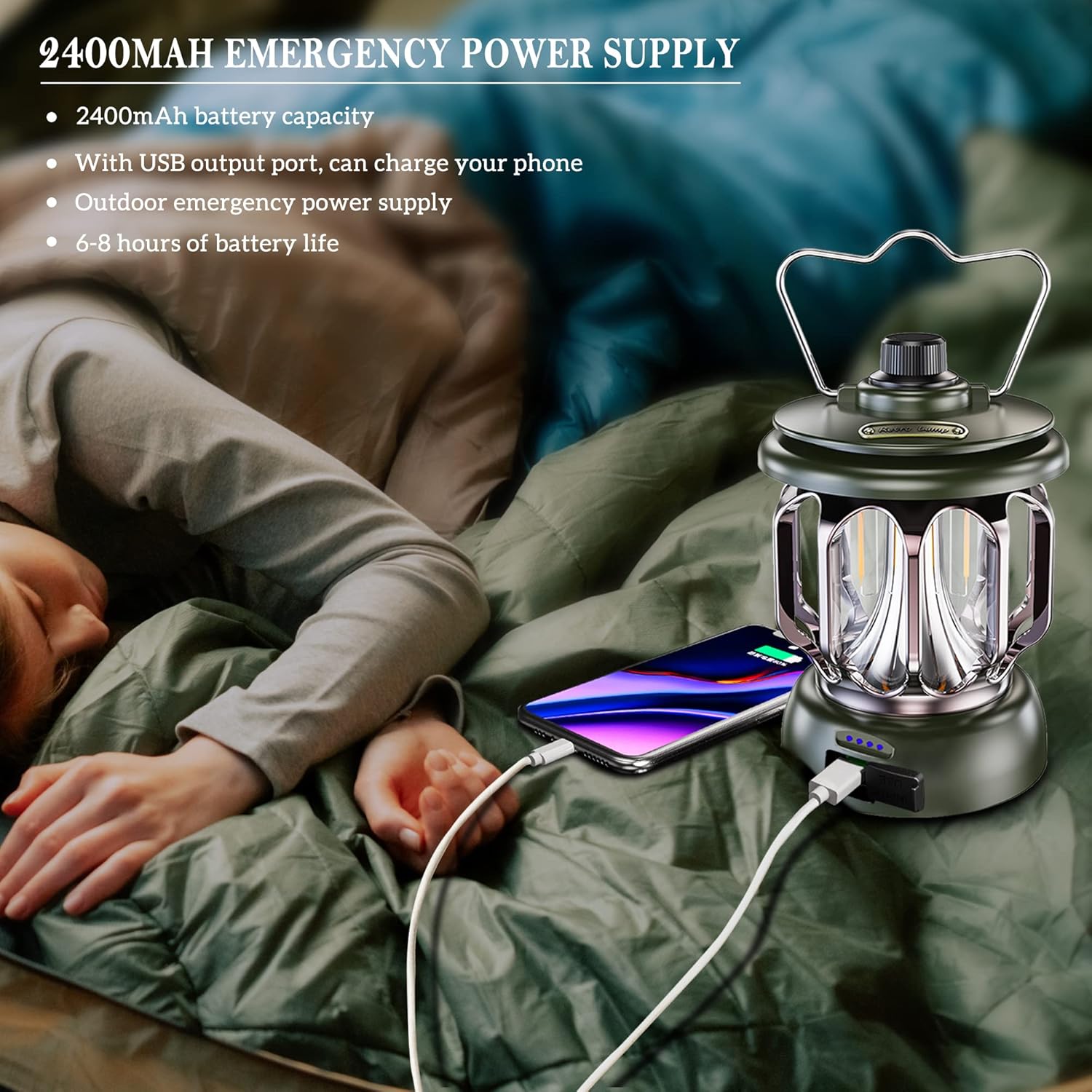 Rechargeable Waterproof Retro Camping Lamp 5
