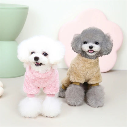 Fleece Pet Elastic Jumpsuit with Pull Ring 5