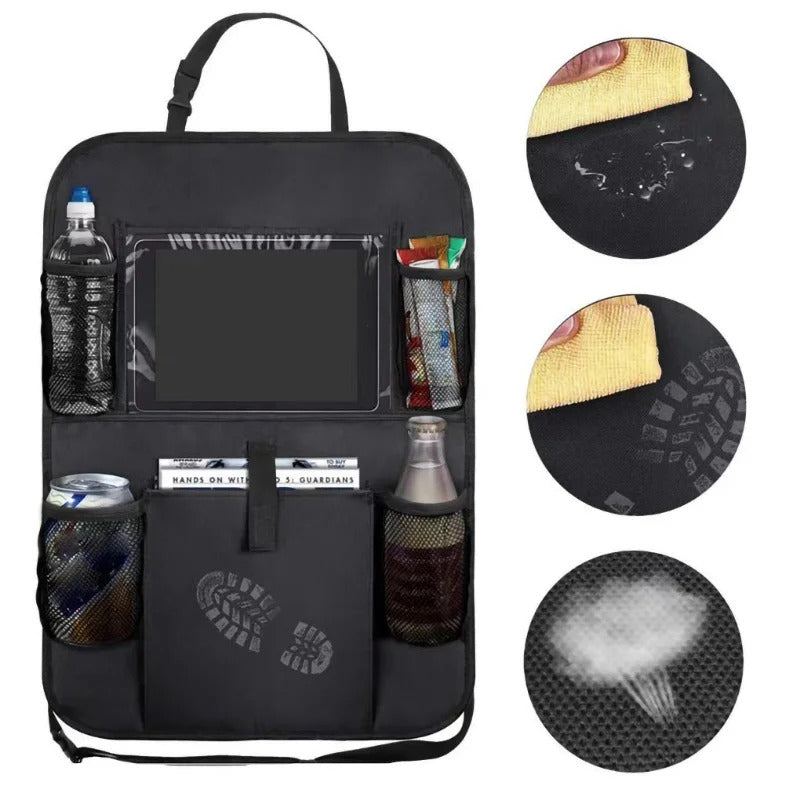 Car Backseat Organizer with Touchscreen Tablet Holder – Seat Back Protector with Storage Pockets for Auto Accessories 5