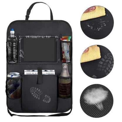 Car Backseat Organizer with Touchscreen Tablet Holder – Seat Back Protector with Storage Pockets for Auto Accessories 5