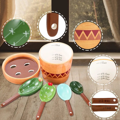 Cactus Ceramic Measuring Spoon Set 5