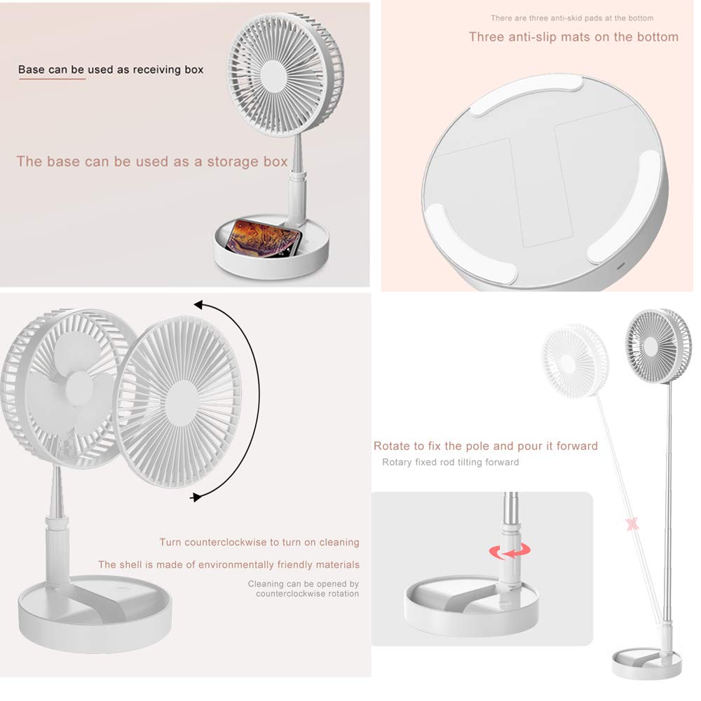 Telescopic Folding USB Charging Fan 5