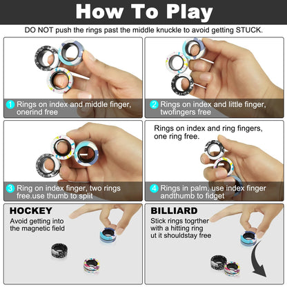 Magnetic Fidget Rings – 3-Piece Stress Relief Set 5