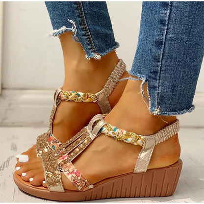 Rhinestone Open Toe Orthopaedic Sandals 5