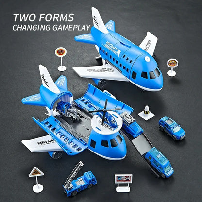Transformable Airplane Transport Playset for Kids 5