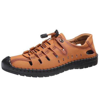 Men's Sandals Summer Beach Genuine Leather Shoes 5