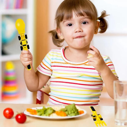 Kid's Constructive Eating Plate and Utensils Set 5