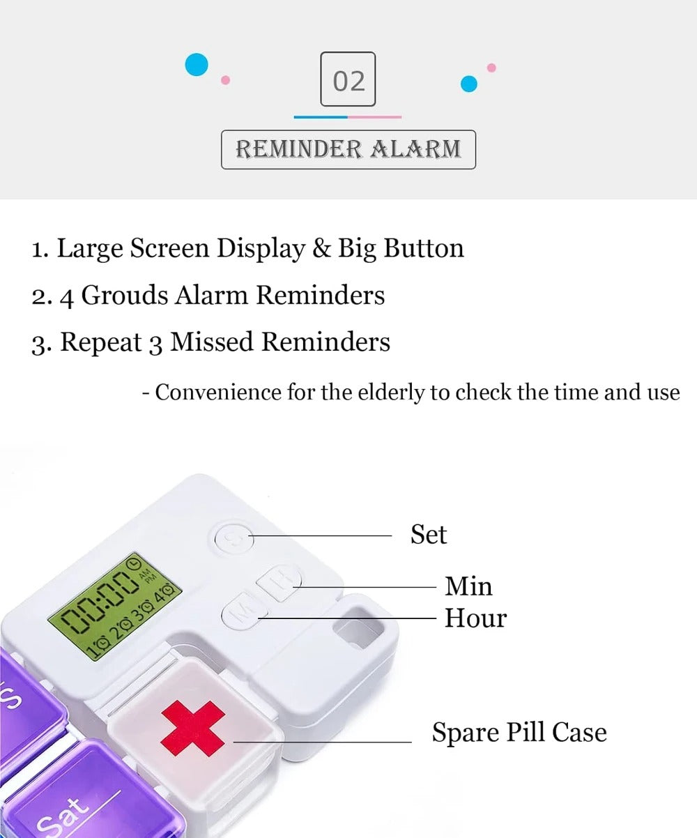 Smart Weekly Pill Organizer with Timer 5