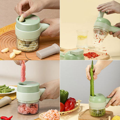 4 IN 1 HANDHELD ELECTRIC VEGETABLE CUTTER SET 4