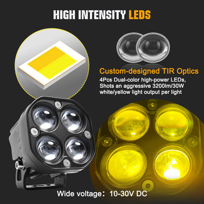 3inch Dual Beam Square Car Fog Light Pods 5