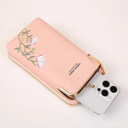 Women Sling Cross-Body Wallet with Mobile Cell Phone Holder 5