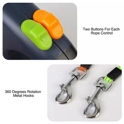 Dual Reflective Retractable 360°  Zero Tangle Dog Leash 5