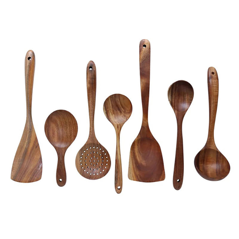 Eco-Friendly Teak Wood Kitchen Spoon Set 5