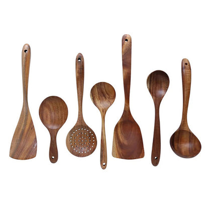 Eco-Friendly Teak Wood Kitchen Spoon Set 5