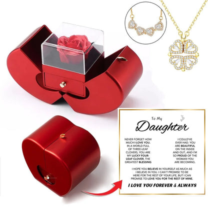 Daughter’s Lucky Clover Necklace & Forever Rose 5