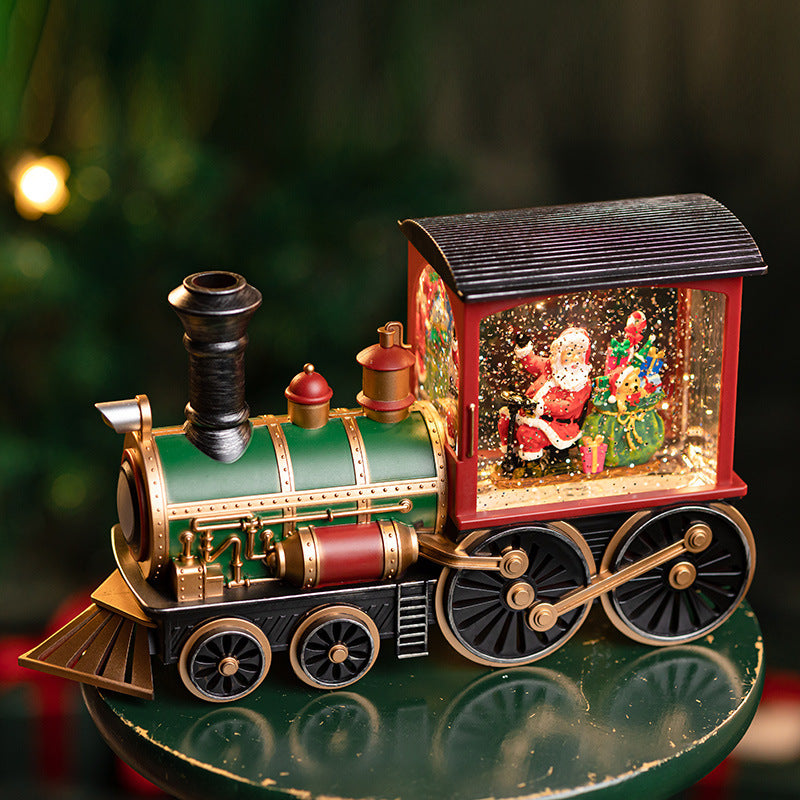 Christmas Gift Christmas Eve Music Box Train Music Box Crystal Ball Ornaments 5