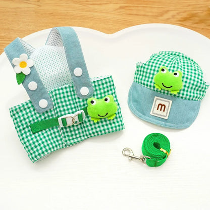Cute Pet Outfit Set – 3-in-1 Harness, Leash & Cap 5