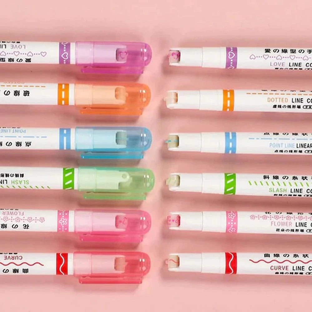 6 Shapes Flownwing Curve Highlighter Flair Pen 5