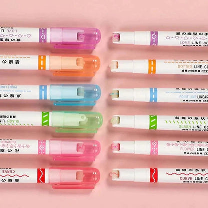 6 Shapes Flownwing Curve Highlighter Flair Pen 5