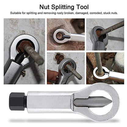 4-Piece Nut Splitter Tool Set – Removes Broken, Damaged, or Corroded Nuts & Bolts 5