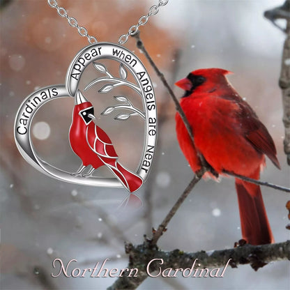 Cardinal Heart Pendant Necklace 5