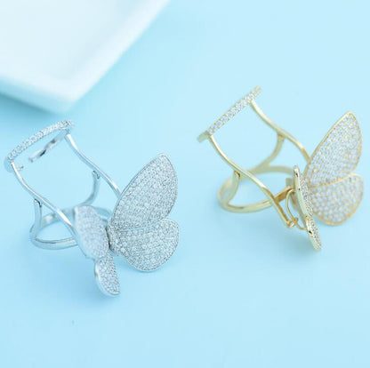 Crystal Stones Made Butterfly Ring 5