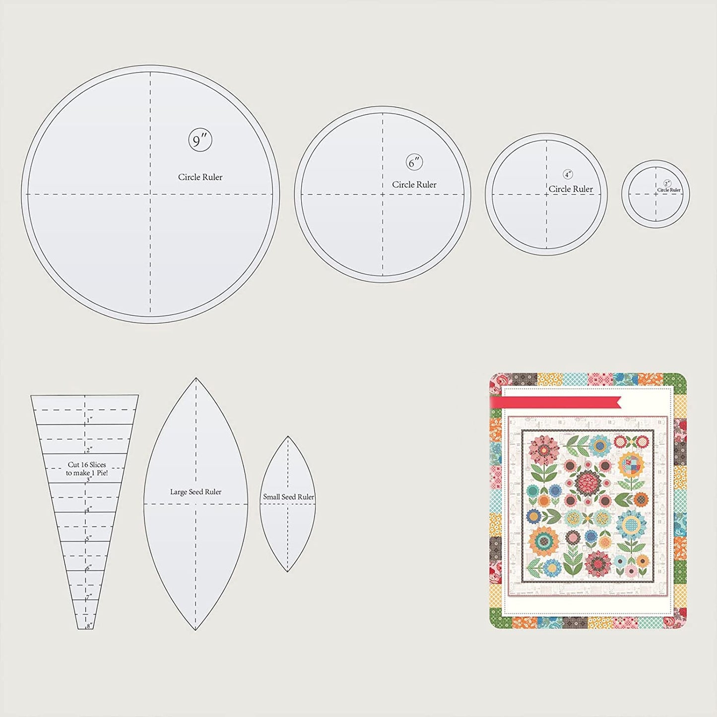 Sunflower Quilt Template Set 4