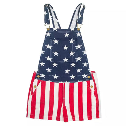 American Flag Unisex Overalls Shorts 5