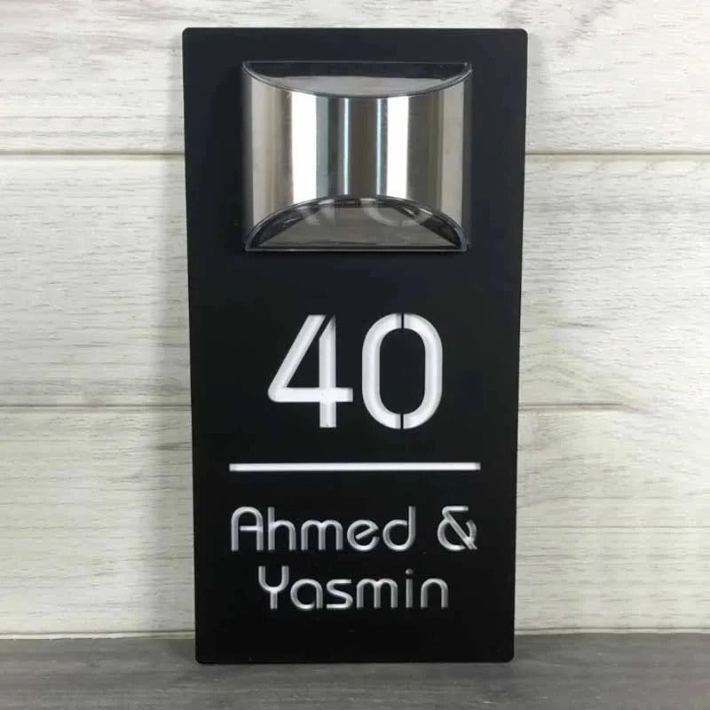 PERSONALIZED SOLAR MODERN DOOR PLAQUE 5