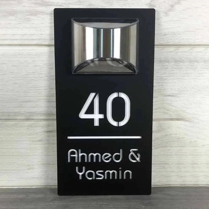PERSONALIZED SOLAR MODERN DOOR PLAQUE 5